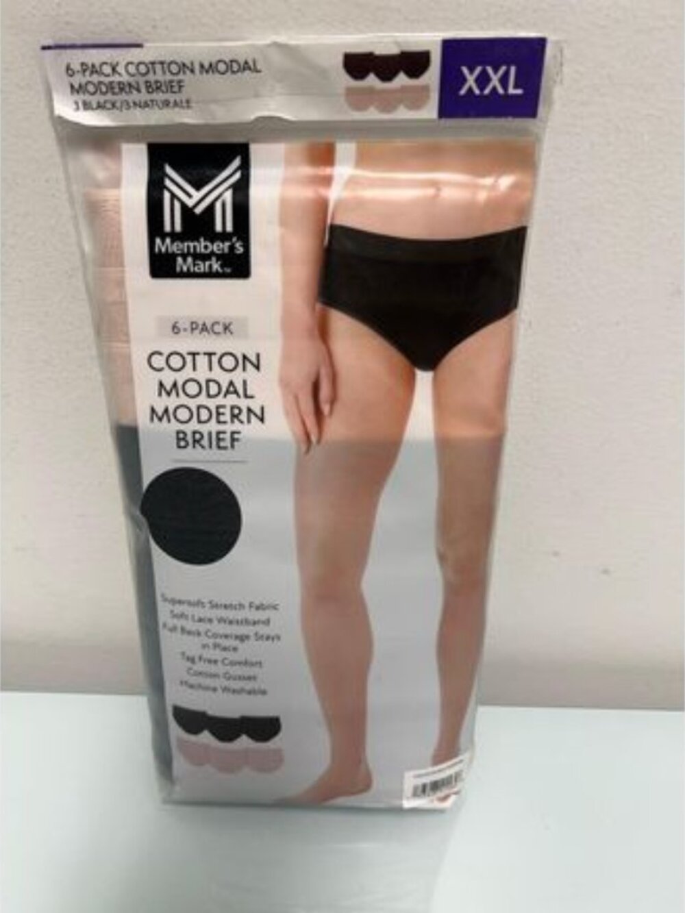 Members Mark 6 Pack Cotton Modal Modern Brief